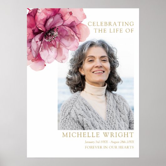 Poster Célébration Des Funérailles Florales Roses De La V (Devant)