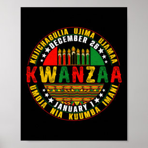 Poster Célébration des principes Kwanzaa Kinara Bougies P