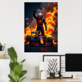 Poster Célébration du champion de course de Formule 1 ave (Bureau à domicile)