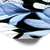 Poster Célébration Florale Bleue De La Vie Symbole Photo (Coin)