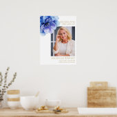 Poster Célébration Florale Bleue De La Vie Symbole Photo (Cuisine)