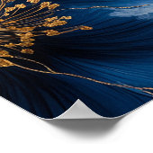 Poster Célébration Florale Bleue De La Vie Symbole Photo (Coin)