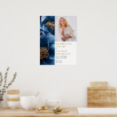 Poster Célébration Florale Bleue De La Vie Symbole Photo (Cuisine)