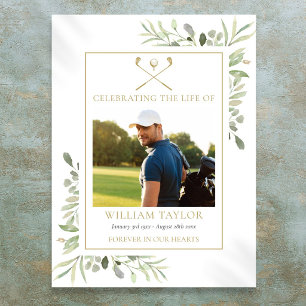 Poster Célébration funéraire de golfeur Photo de vie