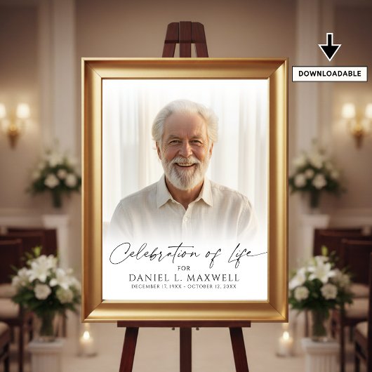 Poster Celebration of Life Photo Script Welcome Sign