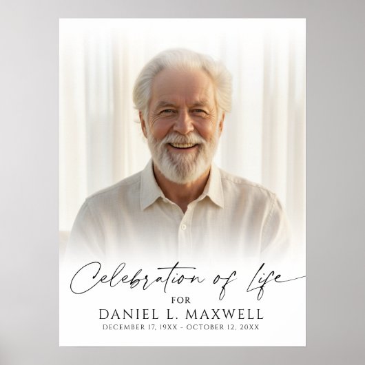 Poster Celebration of Life Photo Script Welcome Sign (Devant)
