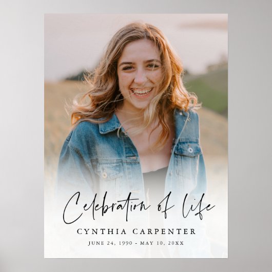 Poster Célébration simple de la vie avec photo de souveni (Devant)