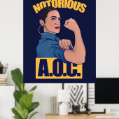 Poster Célèbre AOC alexandria ocasio cortez rétro rosie (Bureau à domicile)