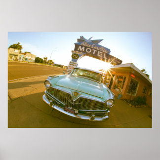 Poster Célèbre motel Blue Swallow sur la route 66