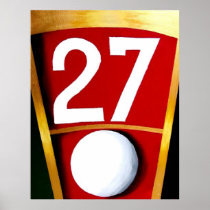POSTER CÉLÈBRE ROULETTE NUMÉRO 27 RED CASINO LAS VEGAS
