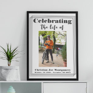 Poster Célébrer la vie Photo Funérailles Gris