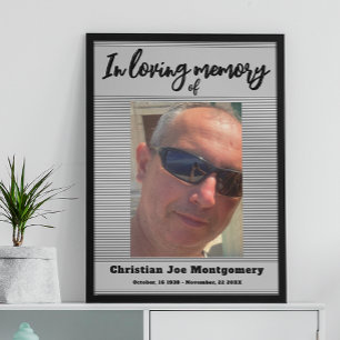 Poster Célébrer la vie Photo Funérailles Panneau de mou