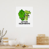 Poster Celerybrate de laitue Funny Veggie Pun (Cuisine)