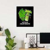 Poster Celerybrate de laitue Funny Veggie Pun Dark BG (Bureau à domicile)