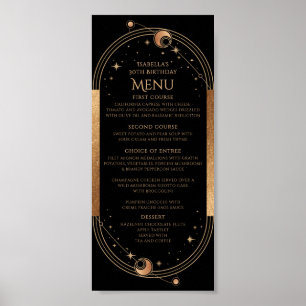 Poster Céleste Black Gold Sun Moon Stars 30e anniversaire