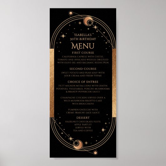 Poster Céleste Black Gold Sun Moon Stars 30e anniversaire (Devant)