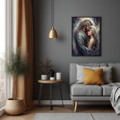 Poster Céleste Embrace Romantique Starry Night Art
