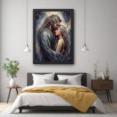 Poster Céleste Embrace Romantique Starry Night Art