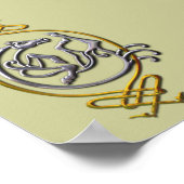 Poster Céleste Horse Knotwork - Argent & Or (Coin)