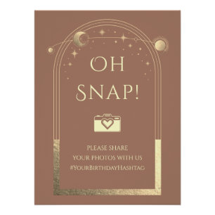 Poster Céleste Mocha Gold Sun Moon Stars Oh Snap