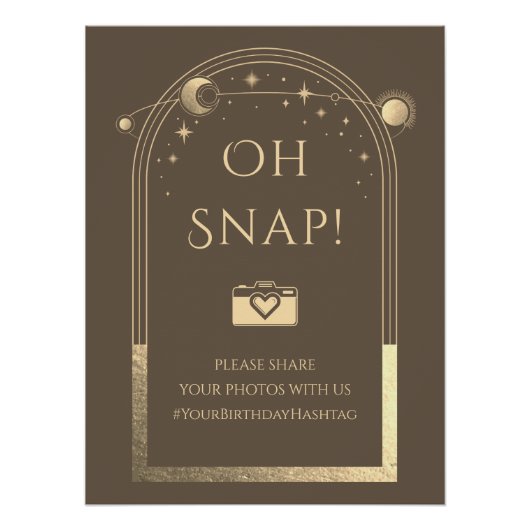 Poster Céleste Mocha Gold Sun Moon Stars Oh Snap (Devant)