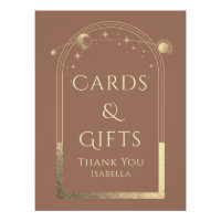 Céleste Mocha Or Soleil Lune Étoiles Cartes & Cade