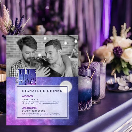 Poster Céleste Moon Signature Boissons Wedding shower