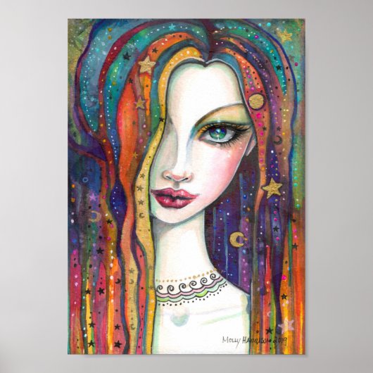Poster Celestia Bohemian Celestial Girl par Molly Harriso (Devant)