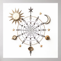 Celestial Balance Mandala Print