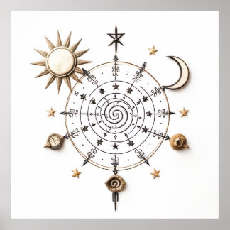 Poster Celestial Balance Mandala Print