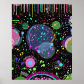 Poster Celestial Celebrations: Maximalist Abstract Art  (Devant)