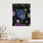 Poster Celestial Celebrations: Maximalist Abstract Art<br><div class="desc">Colorful contemporary abstract painting</div>