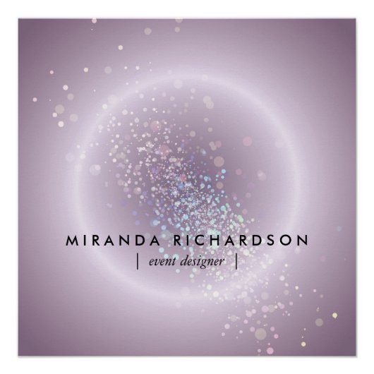 Poster Celestial Confetti Glow Purple (Devant)