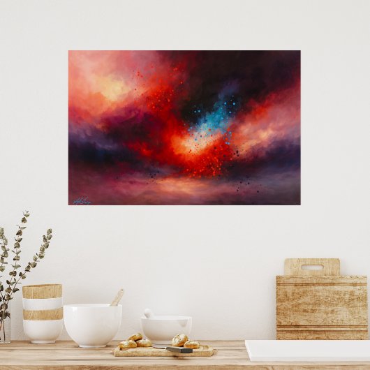 Poster Celestial Emberfall Abstract (Cuisine)