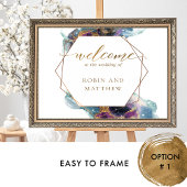 Poster Celestial, Galaxy Blue Turquoise violet Mariage de