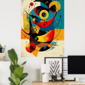Poster Celestial Harmony – Mid-Century Geometric Flow Wal (Bureau à domicile)