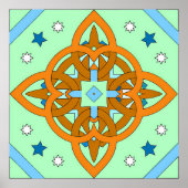 Poster Celestial Knot Art Prints | Unique Star Patterns (Devant)