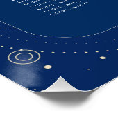 Poster Celestial moon sun stars navy wedding seating plan (Coin)