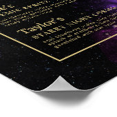 Poster Celestial Nebula Starry Signature Boissons Mariage (Coin)