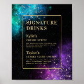 Poster Celestial Nebula Starry Signature Boissons Mariage (Devant)