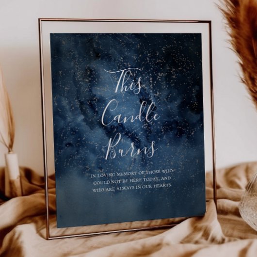 Poster Celestial Night Sky Silver This Candle Burns Sign