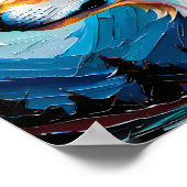 Poster Celestial Wolf Under Painted Moon – Abstract  (Coin)