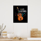 Poster Cello-brate Funny Cello Pun Dark BG (Cuisine)