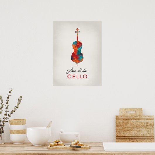 Poster Cello - Bright Colorée Music (Cuisine)