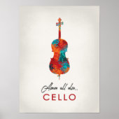 Poster Cello - Bright Colorée Music (Devant)