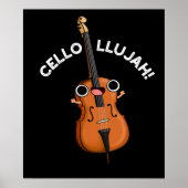 Poster Cello-llujah Funny Cello Pun Dark BG (Devant)