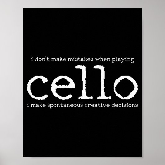 Poster Cello Player Cellist Funny Gift  (Devant)