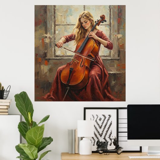 Poster Cello Serenade by the Window (Bureau à domicile)