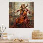 Poster Cello Serenade by the Window (Cuisine)