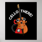 Poster Cello There Funny Telephone Pun Dark BG (Devant)